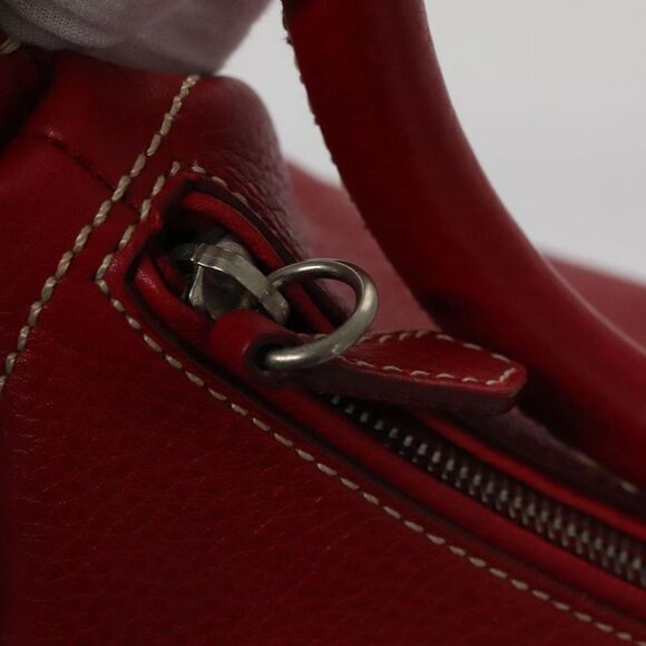 Prada Triangle Logo Red Leather Shoulder Bag (Pre-Owned) - Picture 11 of 16